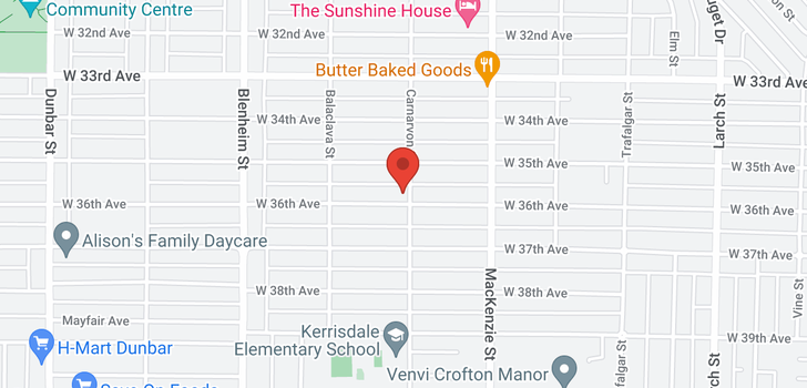 map of 3007 W 36TH AVENUE
